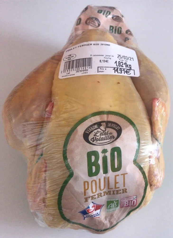 Poulet fermier bio jaune