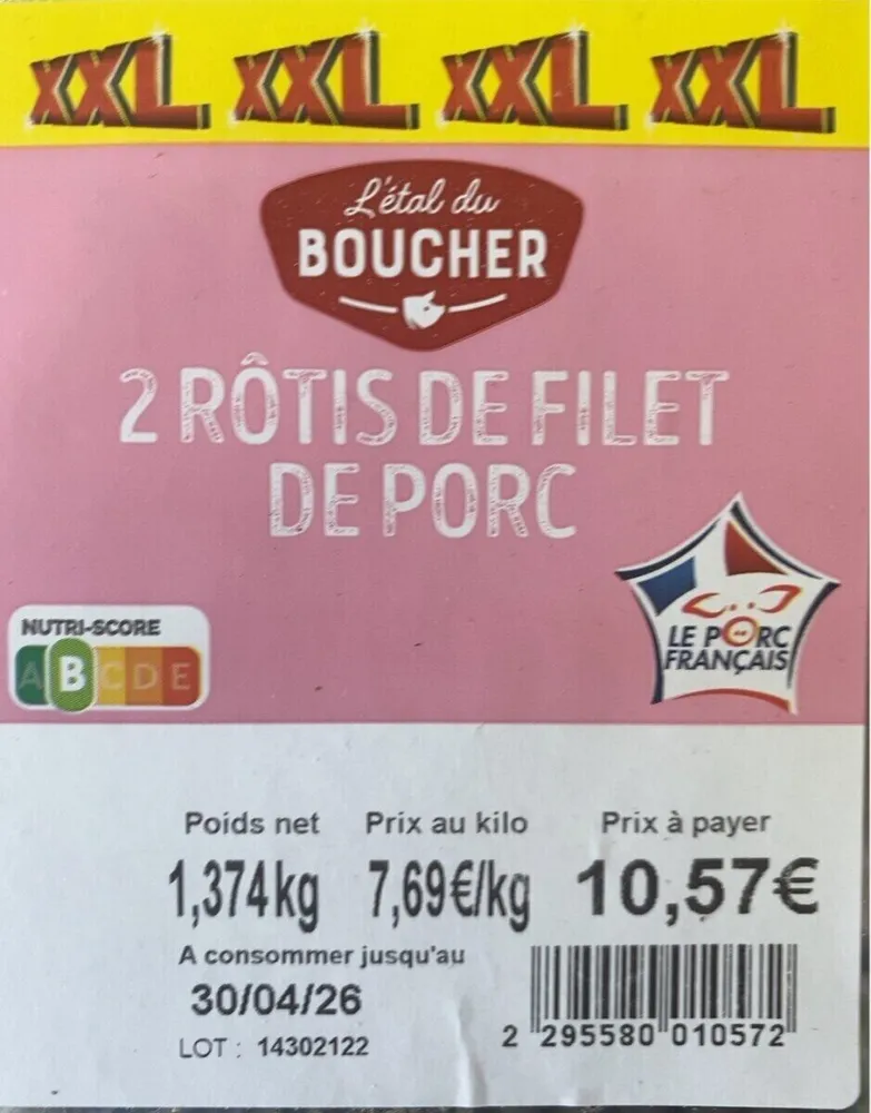 Rotis de filet de porc