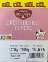 Rotis de filet de porc