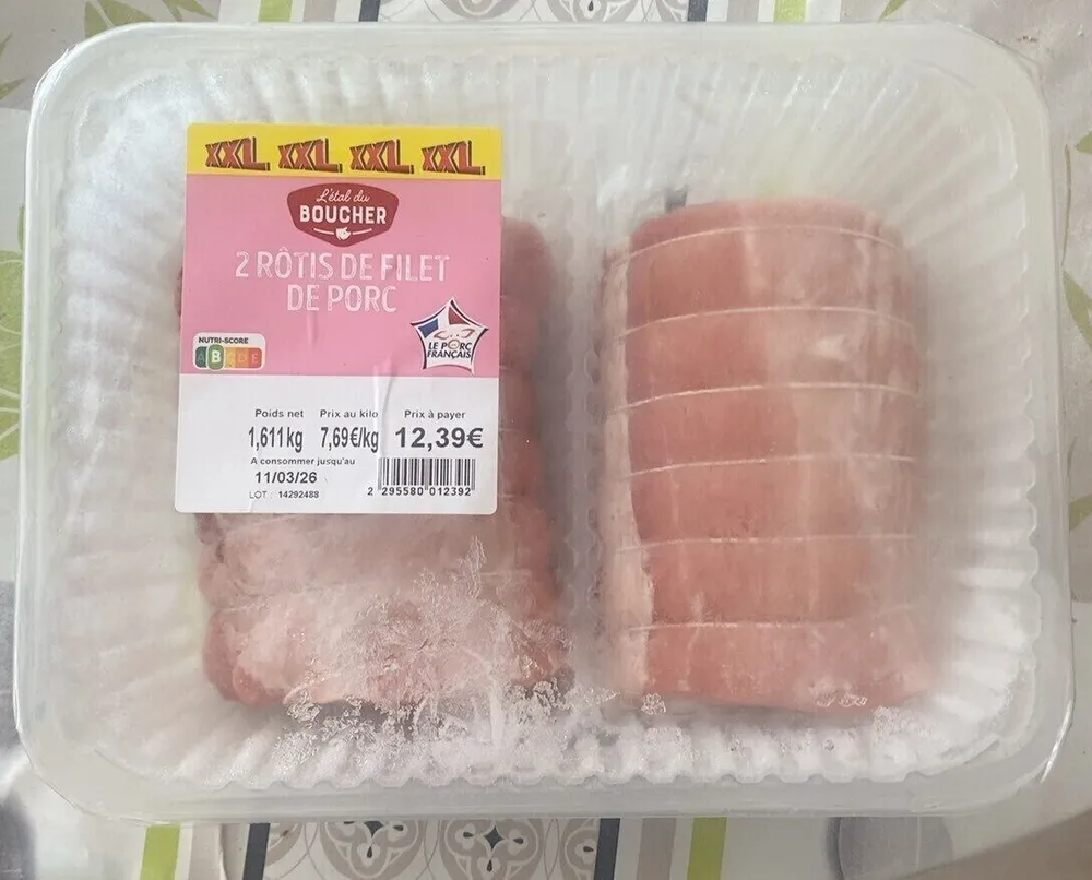 2 Rôtis de filet de porc