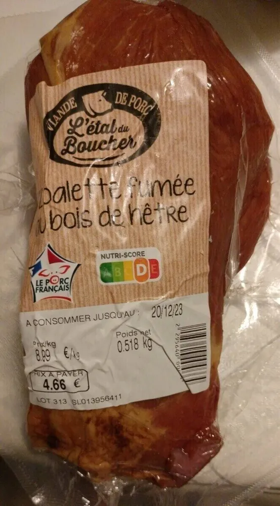 Demie palette avec os fumée au bois de hêtre