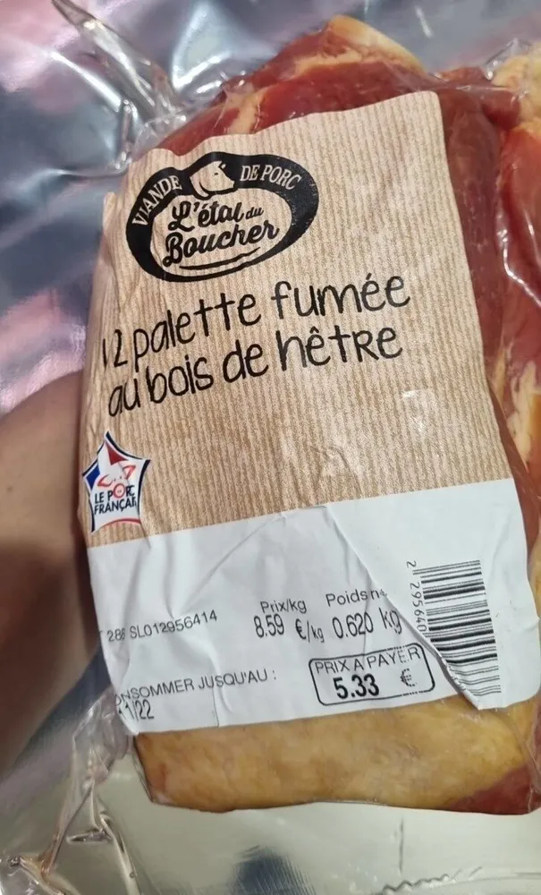 Demie palette avec os fumée au bois de hêtre
