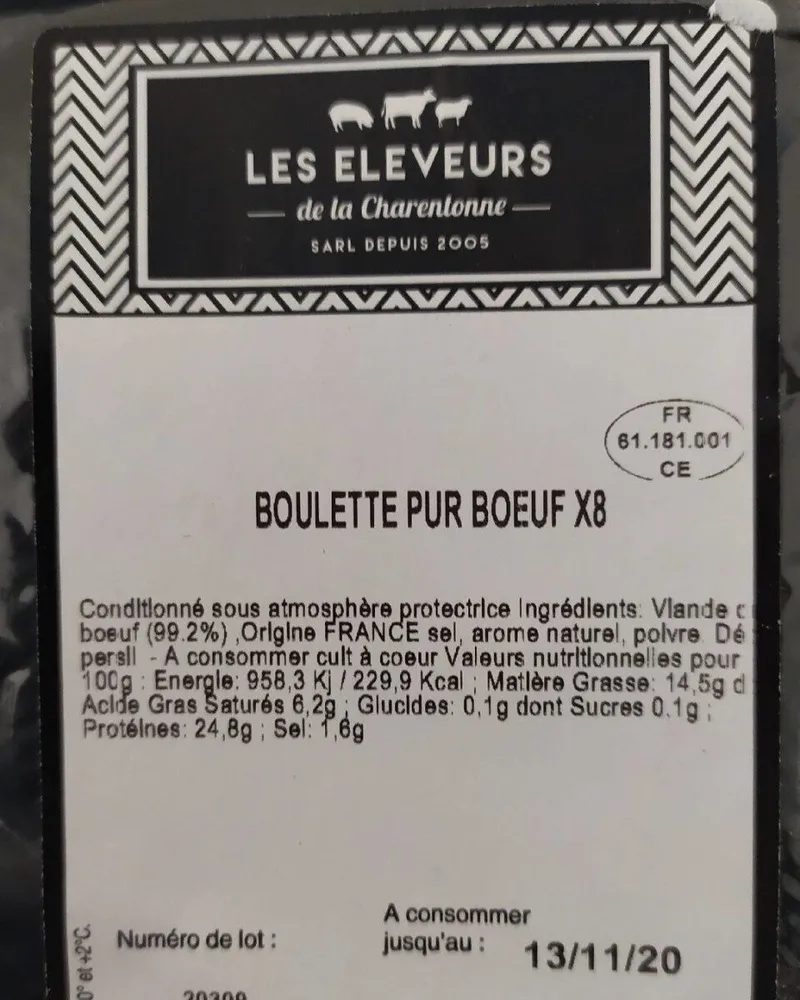 Boulette pur boeuf