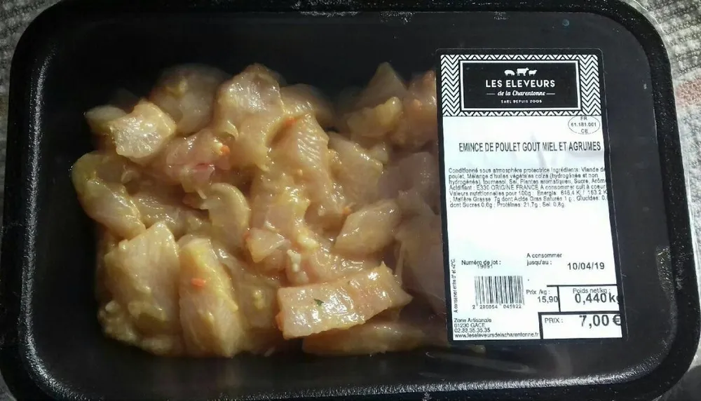 Émincé de poulet goût miel et agrumes