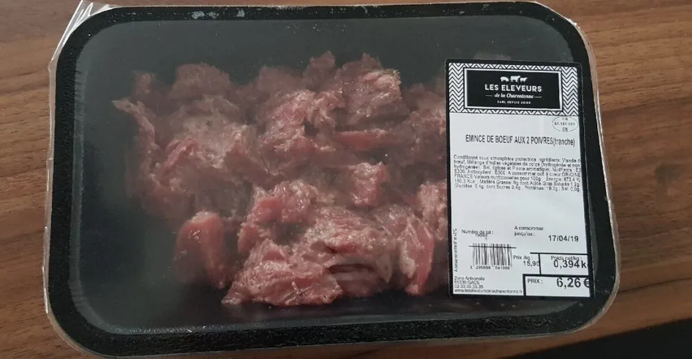 Émincé de boeuf aux 2 poivres