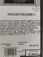 Pavé de bœuf bolognaise
