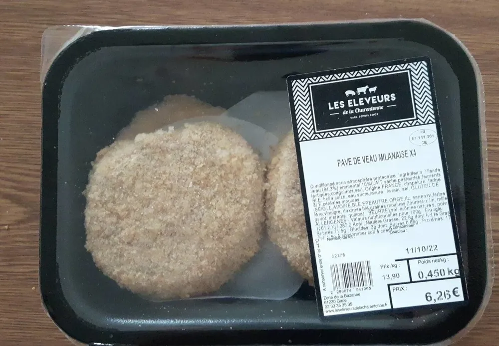 Pavé de veau milanaise