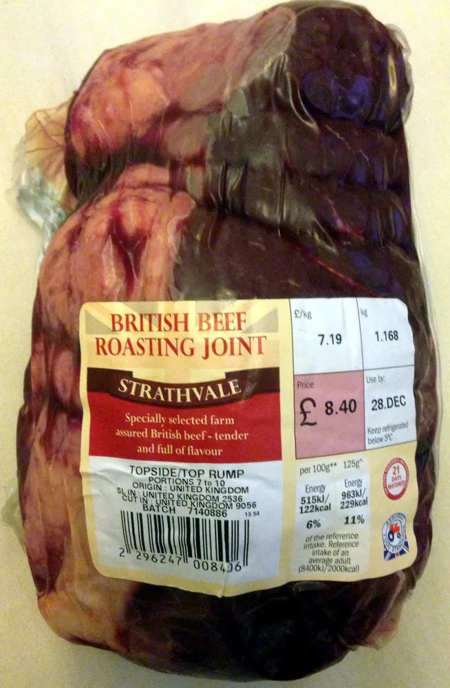 British beef roasting joint