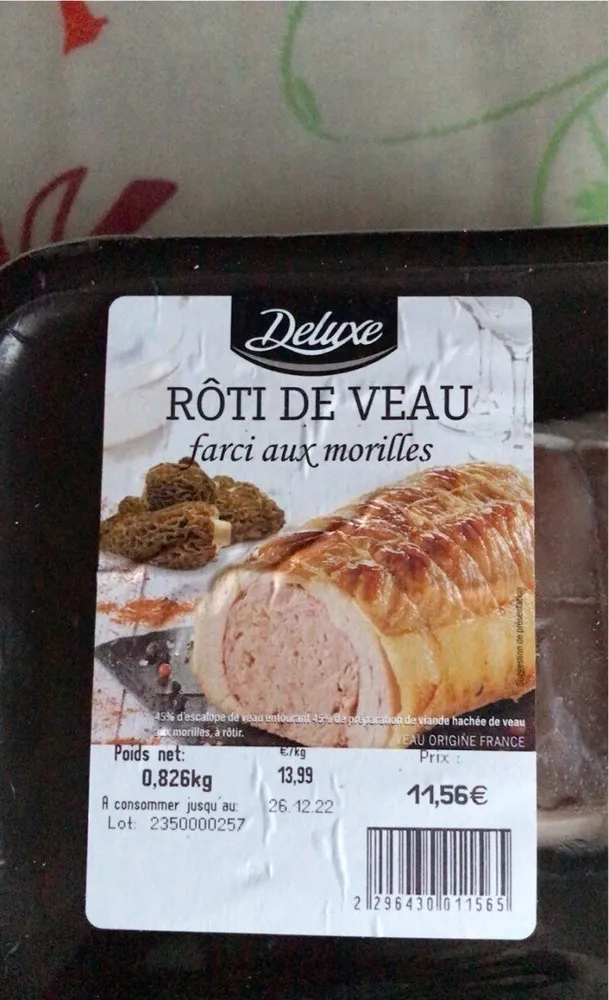Roti veau farçi aux morilles