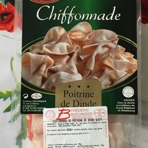 (Chiffonnade)Poitrine de dinde