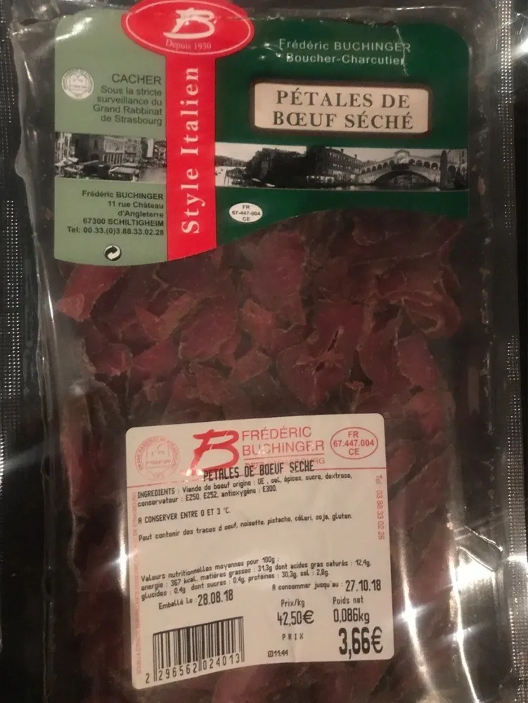 Petales de boeuf séché