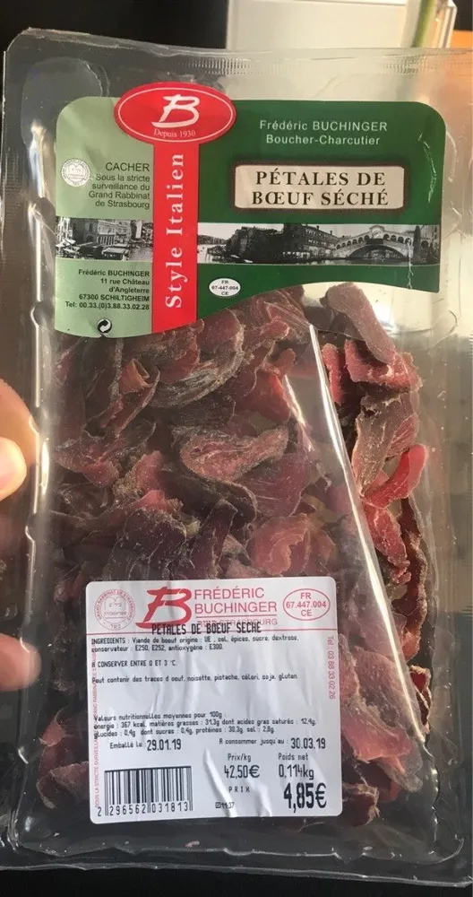 Petales de boeuf seche