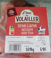 Demi lapin découpé
