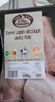 Demi-lapin découpé avec foie