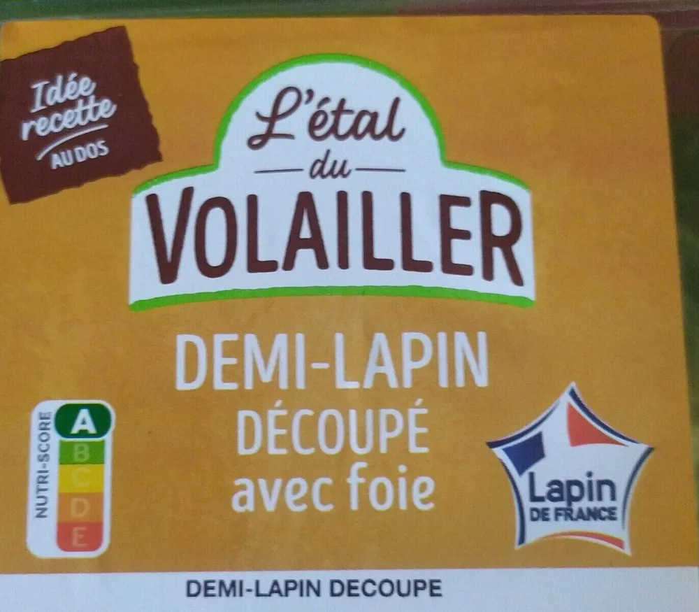 Demi lapin découpé