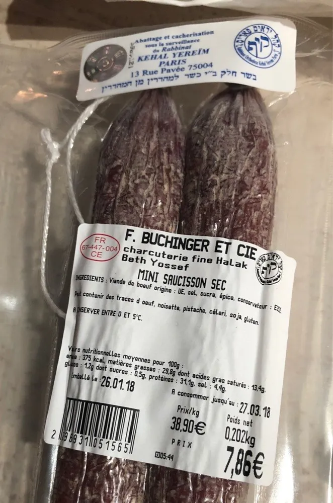 Mini saucisson sec Cacher