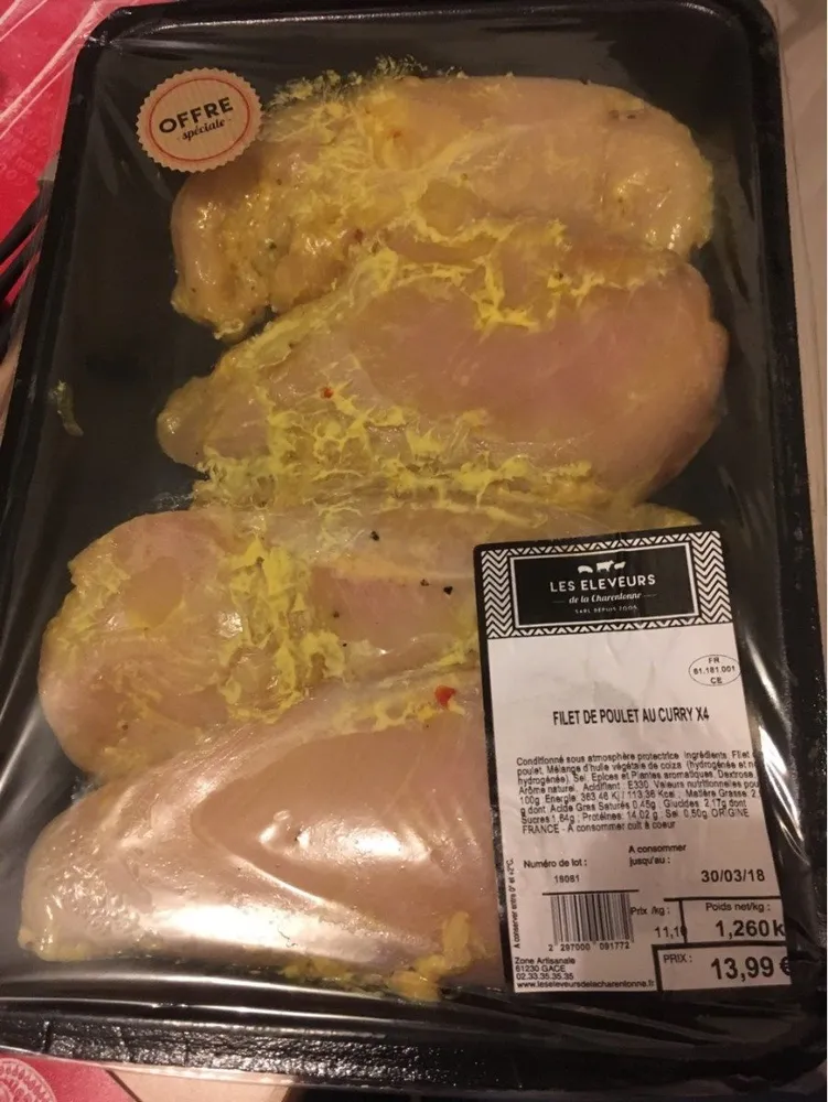 Filet de poulet au curry