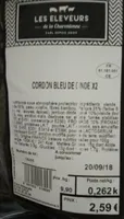 Cordon bleu de dinde x2