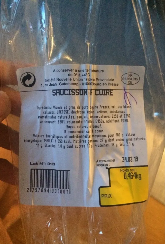 Saucisson à cuire