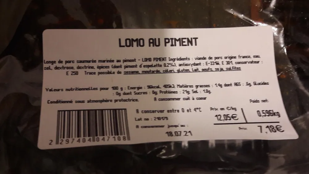 LOMO AU PIMENT DU PAYS BASQUE