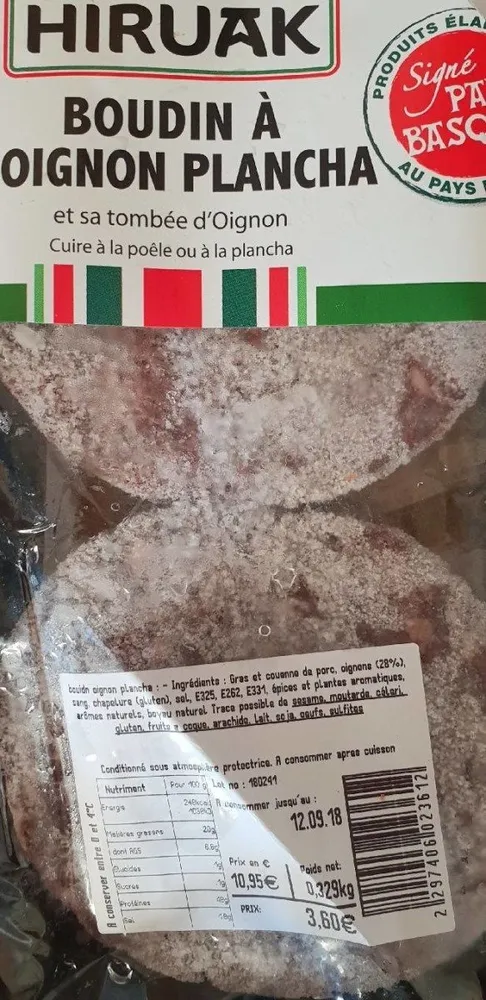 Boudin à l'oignon plancha et sa tombée d'oignon