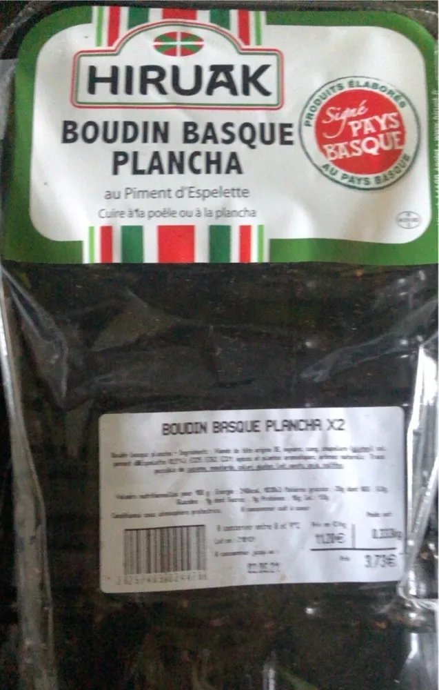 Boudin basque plancha
