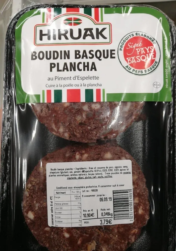Boudin Basque plancha