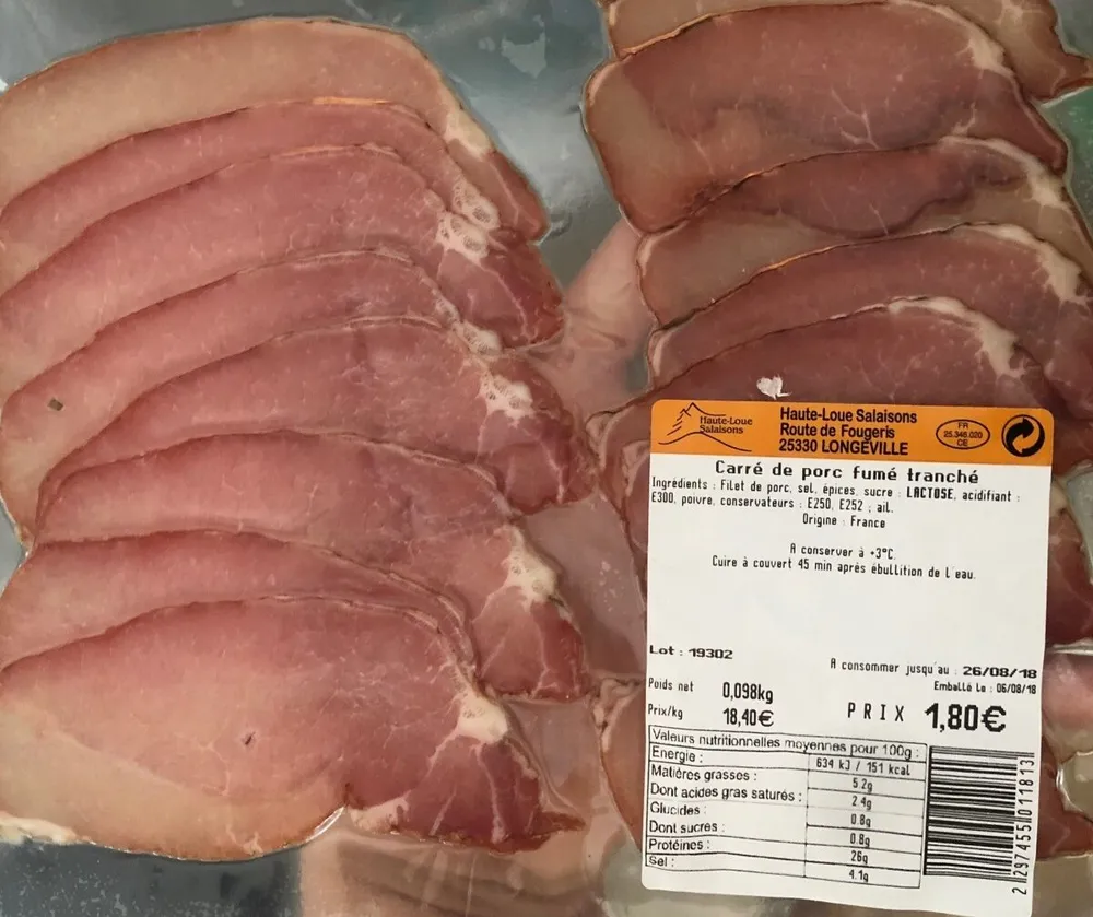 carré de porc fumé