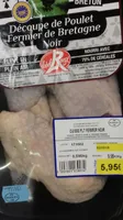 découpe de poulet fermier de Bretagne noir