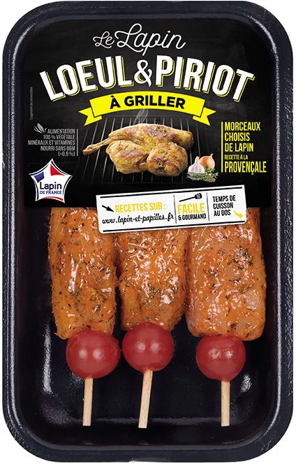 3 Brochettes de filets de lapin à la provençale