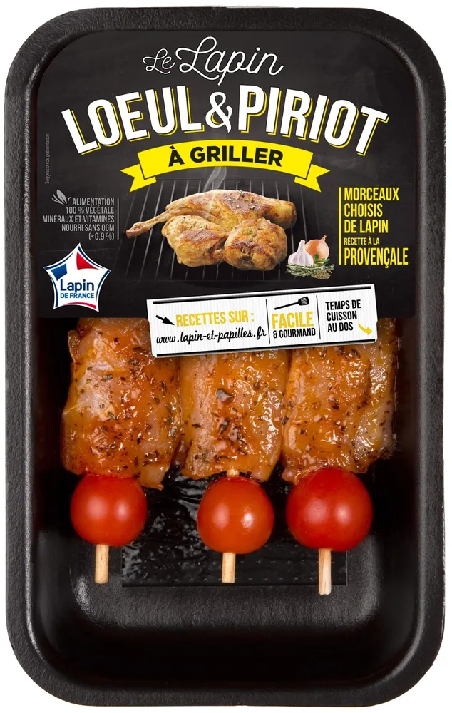3 Brochettes de filets de lapin à la provencale