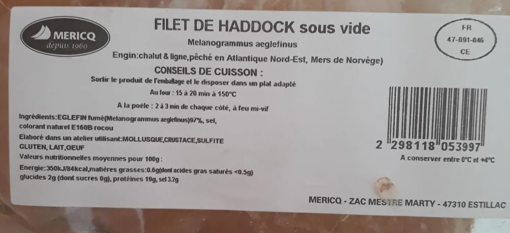 Filet de haddock