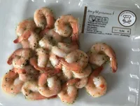 Queues de crevettes decortiquees cuites aux herbes