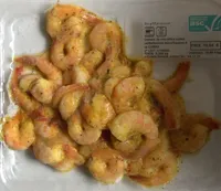 Tête de crevettes cuites partiellement décortiquées au curry