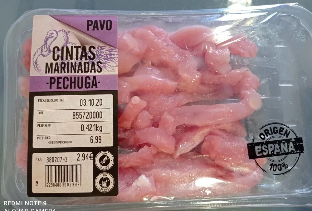 Cintas marinadas de pechuga de pavo