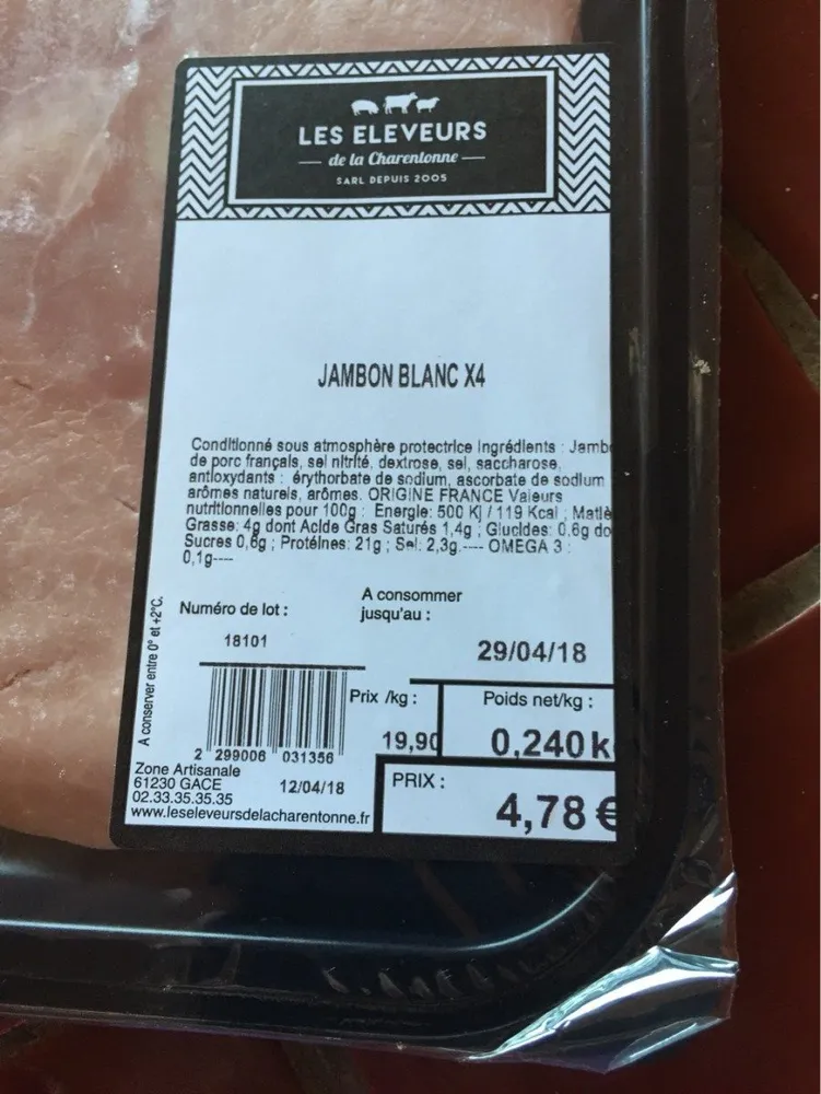 Jambon blanc x4