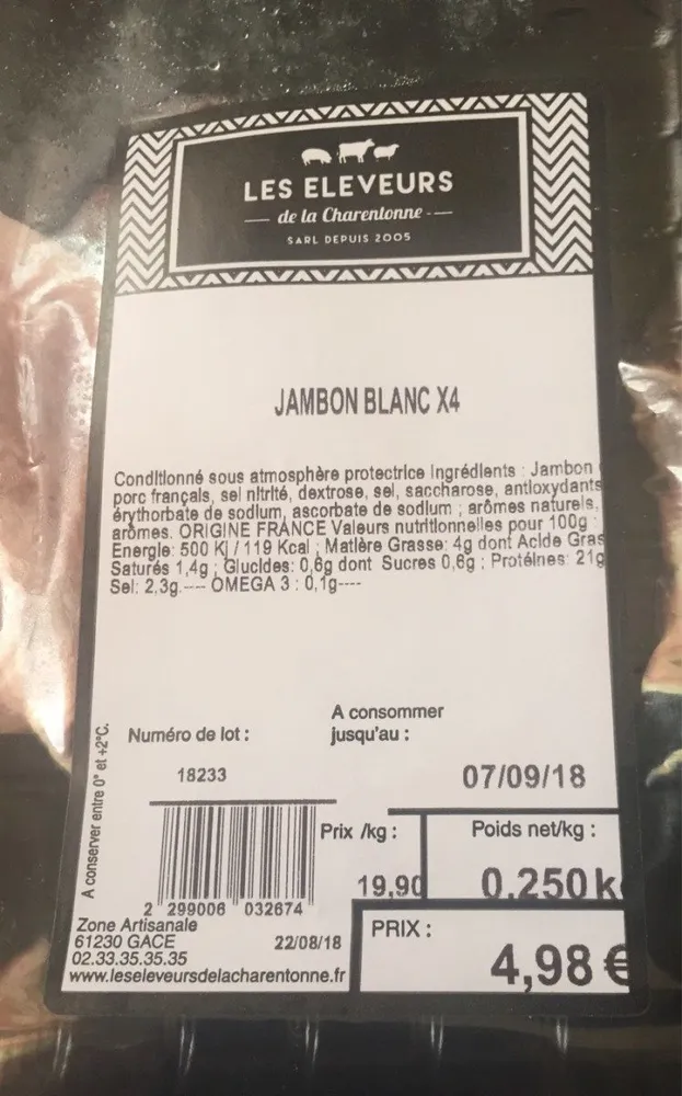 Jambon blanc x4