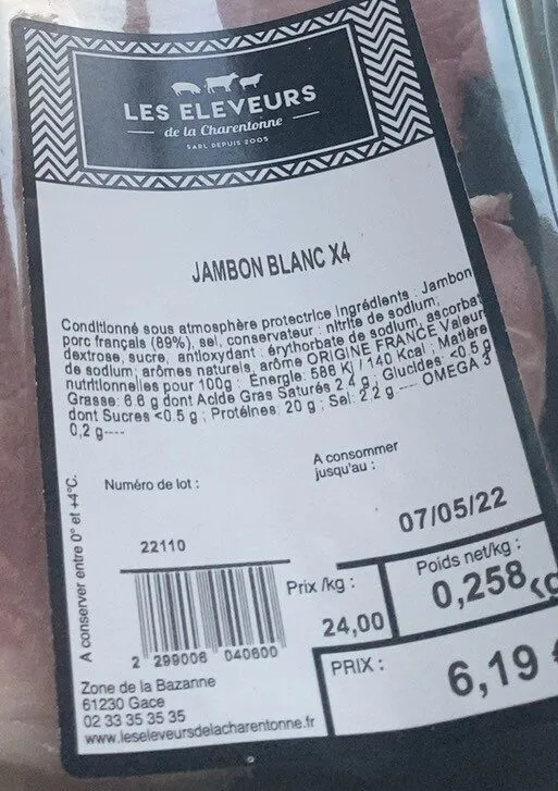 Jambon blanc x4