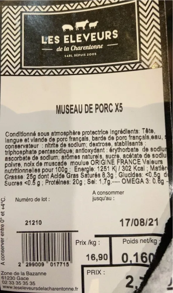 Museau de porc x5