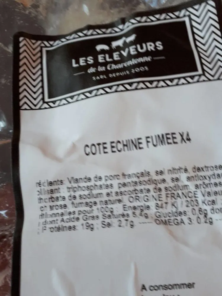 Côtes echine fumée