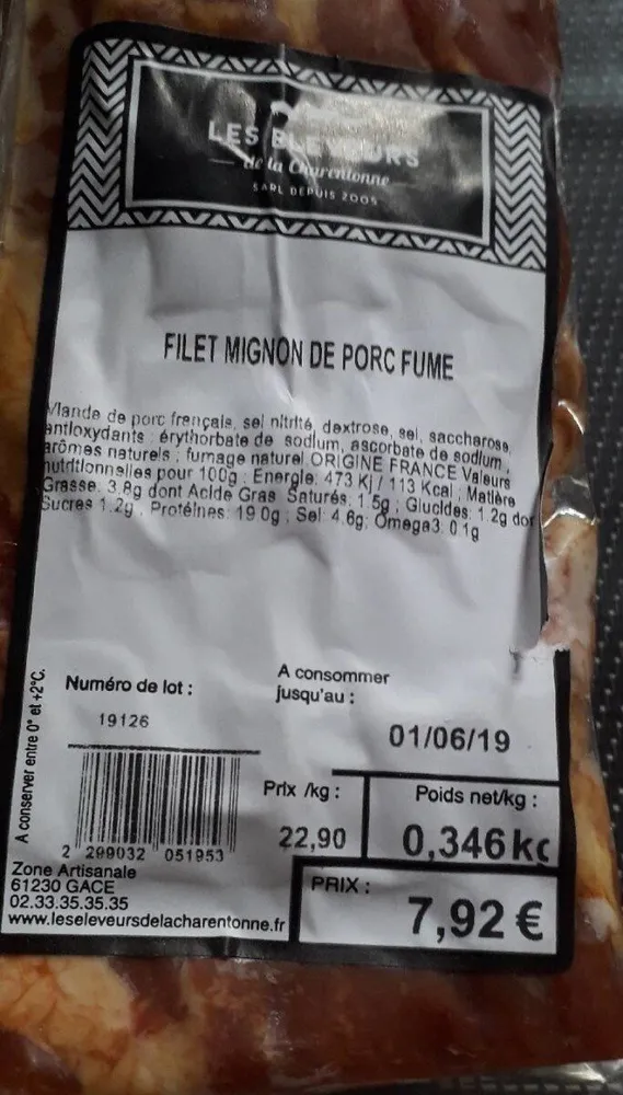 Filet mignon de porc fumé