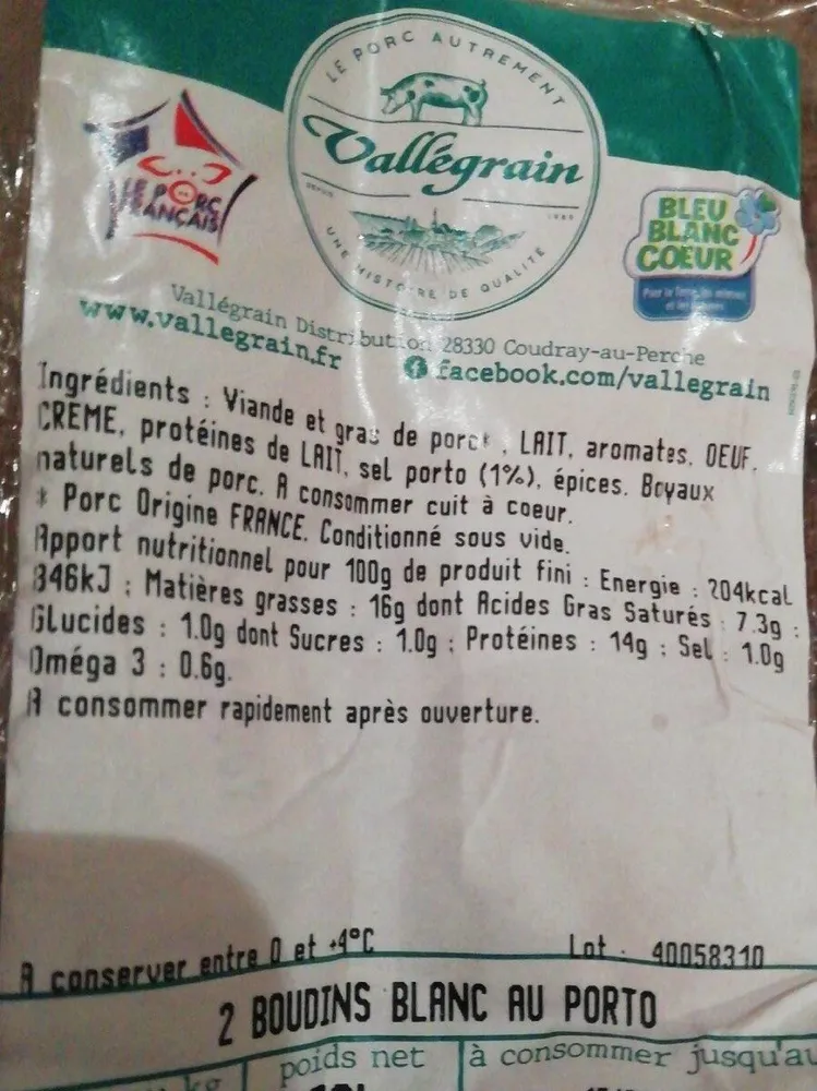 Boudin blanc au porto