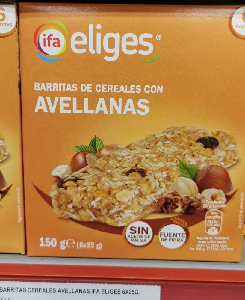 Barrita cereales con avellanas