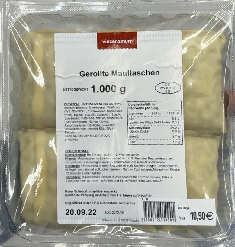 Gerollte Maultaschen