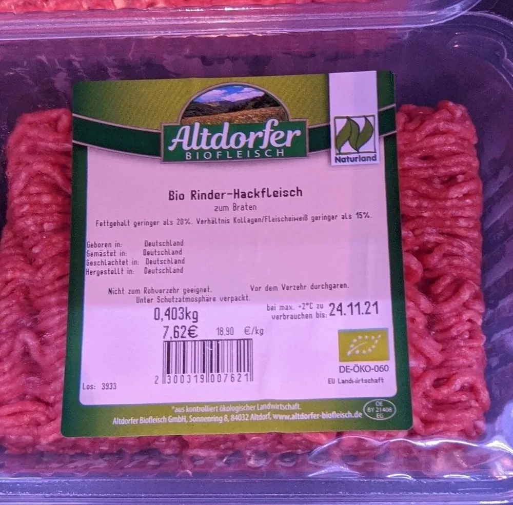 Bio Hackfleisch gemischt