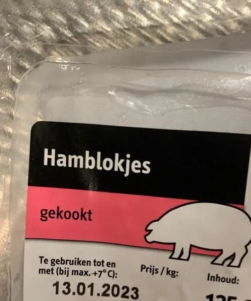 Hamblokjes gekookt