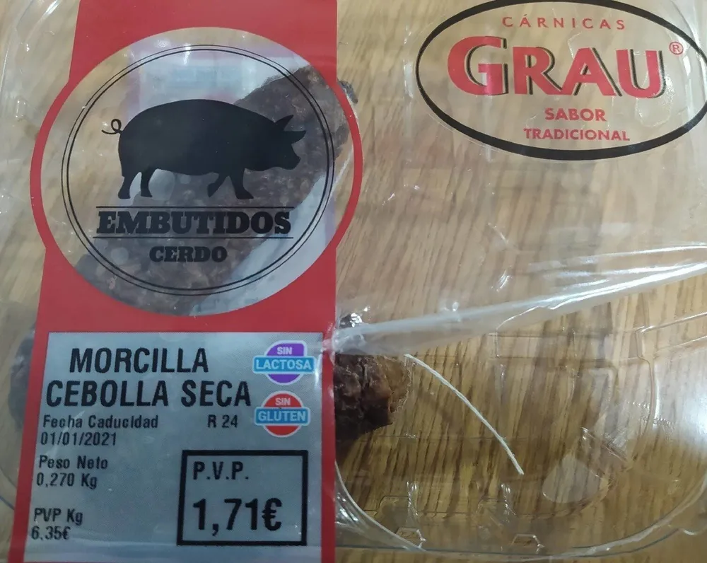 Morcilla cebolla seca