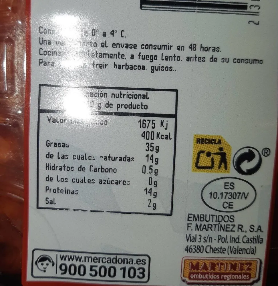 Chorizo oreado