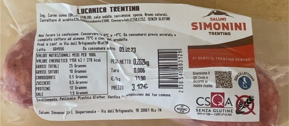 Lucanica trentina