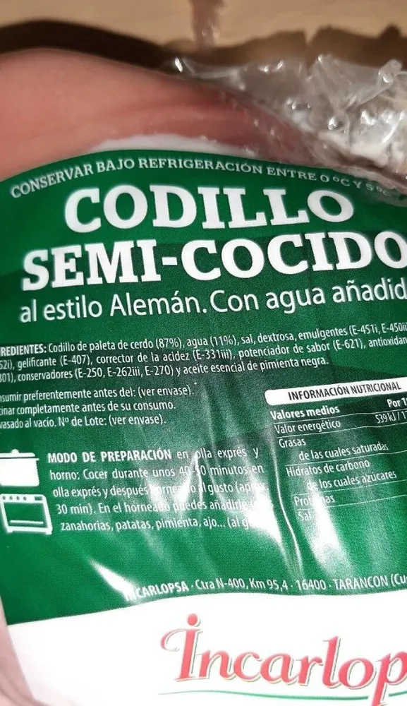Codillo semi cocido